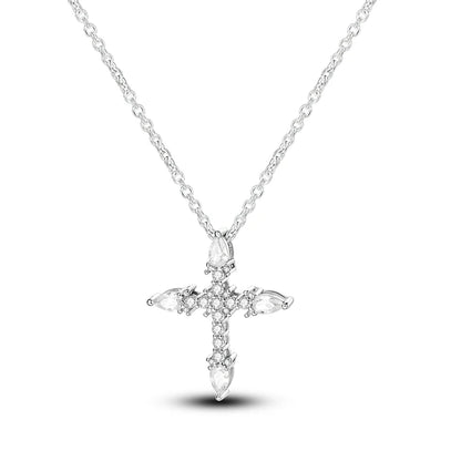 Luxury Necklace 925 Silver Original Sterling Zircon Dragonfly Butterfly Firefly Star Moon Chain Link For Women Wedding Jewelry