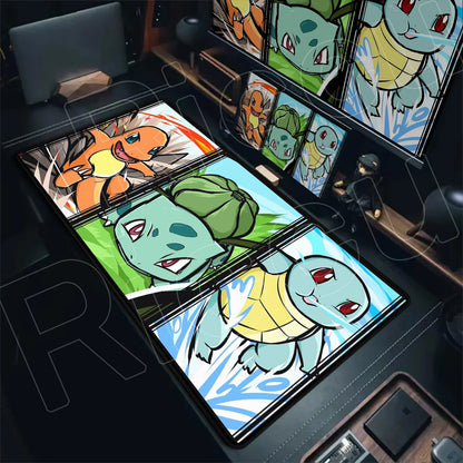 P-pokemon Bulbasaur Mouse Mats Rubber Mousepad Large Anime Gaming Accessories Pad Kawaii Carpet Cabinet Keyboard Office Deskmat
