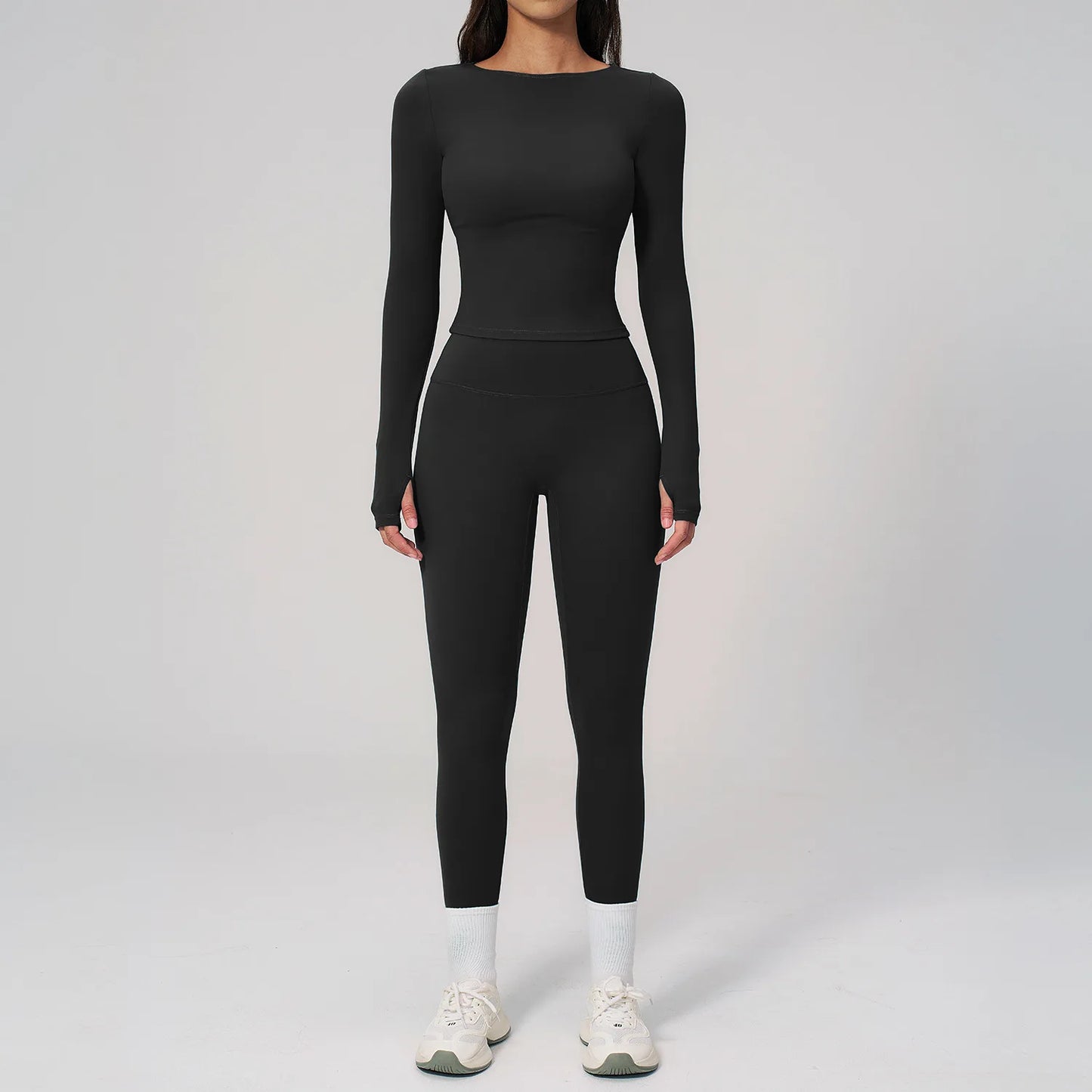 Yoga Set 2PCS Women Tracksuit Sportswear Workout Clothes Athletic Wear Gym Clothing Legging Fitness Top Long Sleeve Sports Suits