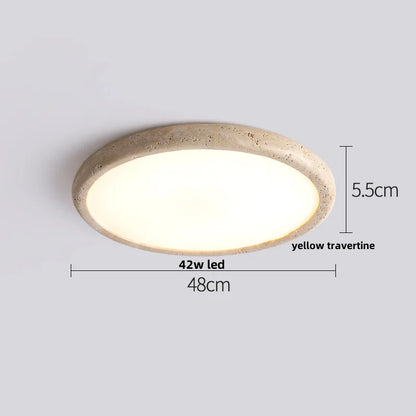 IWHD Wabi Sabi LED Ceiling Lamp Dining Room Restaurant Coffee Yellow Travertine Stone Minimalism Hanging Lights Lamparas Techo