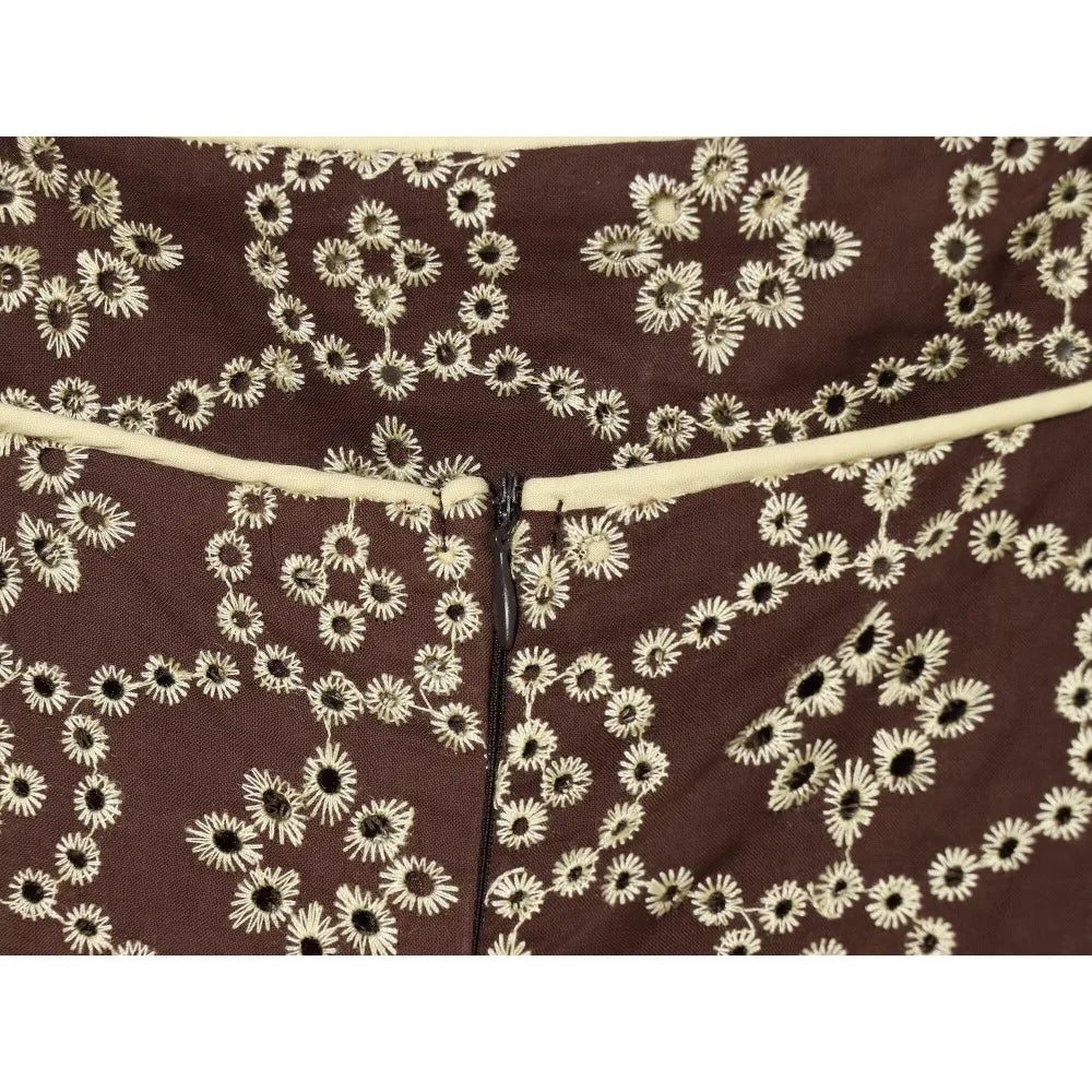 Elegant Embroidered Eyelet Belted Jumpsuits for Women Stylish Round Neck Straight Leg Jumpsuits with Thin Straps and Fabric Belt