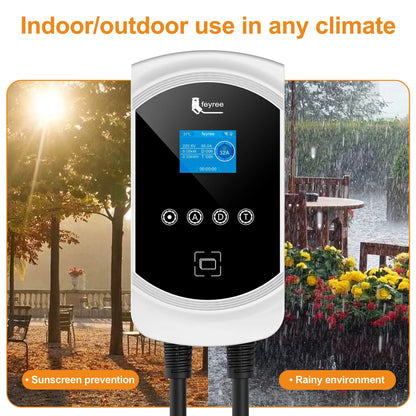 Feyree EV Charger Type2 Cable 32A 7.6kW Dynamic Load Balancing EVSE Wallbox APP Function 11kW 22kW Charging Station Electric Car