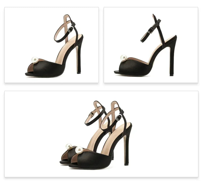 Sexy Open Toe Sandals Woman Ankle Buckle Strap Stiletto Heels Party Prom Shoes Summer Pumps Luxury Sandals High Heels Slides