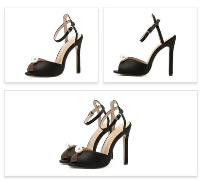 Sexy Open Toe Sandals Woman Ankle Buckle Strap Stiletto Heels Party Prom Shoes Summer Pumps Luxury Sandals High Heels Slides