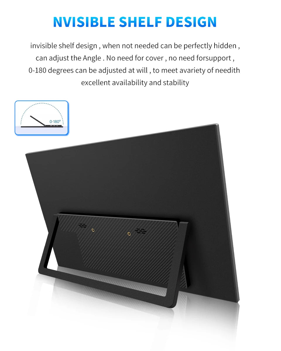 HGFRTEE 15.6 Inch Portable Monitor, FHD-IPS Laptop External Second Screen, Gaming Extended Display with Type-C HDMI