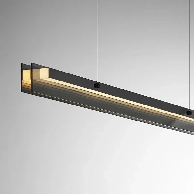 Nordic Long Glass Ceiling Chandelier Dimmable for Table Dining Room Kitchen Island Office Pendant Lights Decor Hanging Fixture