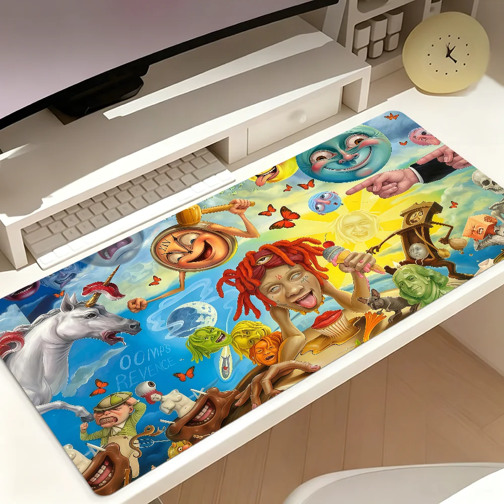Singer T-Trippie Redd Mouse Pad Large Cute Non-slip Lockedge Desktop Computer Desk Mat Keyboard MousePad Office Gamer Student