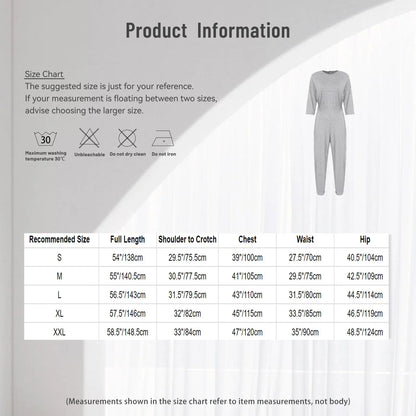 Women's Elderly Anti-Strip Adaptive Jumpsuit Back Legs Zip Long Sleeve Long Pants Nursing Rompers for Special Needs Disabilities