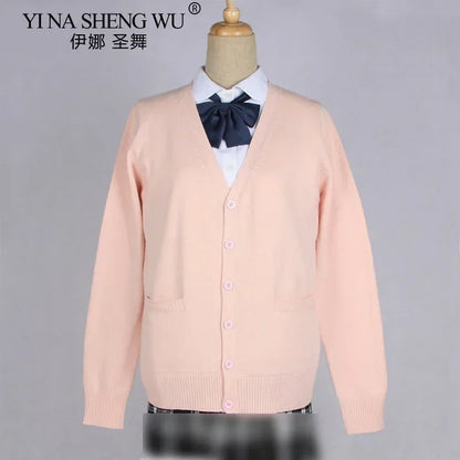 School JK Uniform Sweater Coat Anime Cosplay Costumes Cardigan Outerwear Sweater 16 Colour Long Sleeve Knitting Coat For Girls