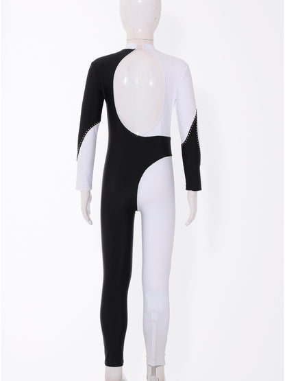 Kids Girls Long Sleeve Gymnastics Leotard Bodysuit Teens Gymnastics Jumpsuit for Girl Children Ballet Dance Costume Dancewear
