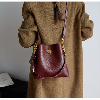 Fashion Women PU Leather Handbags Large Capacity Fashion Female Bucket Shoulder Bag Ladies Messenger Bag Purses and Handbags