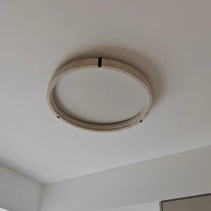IWHD Wabi Sabi LED Ceiling Lamp Dining Room Restaurant Coffee Yellow Travertine Stone Minimalism Hanging Lights Lamparas Techo