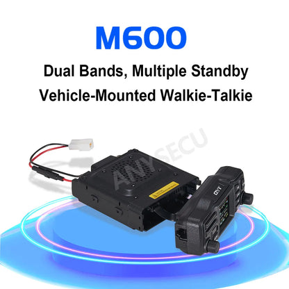 QYT M600 25W Separate Panel Mobile Radio Double Speaker Design VHF UHF Dual Band Walkie Talkie