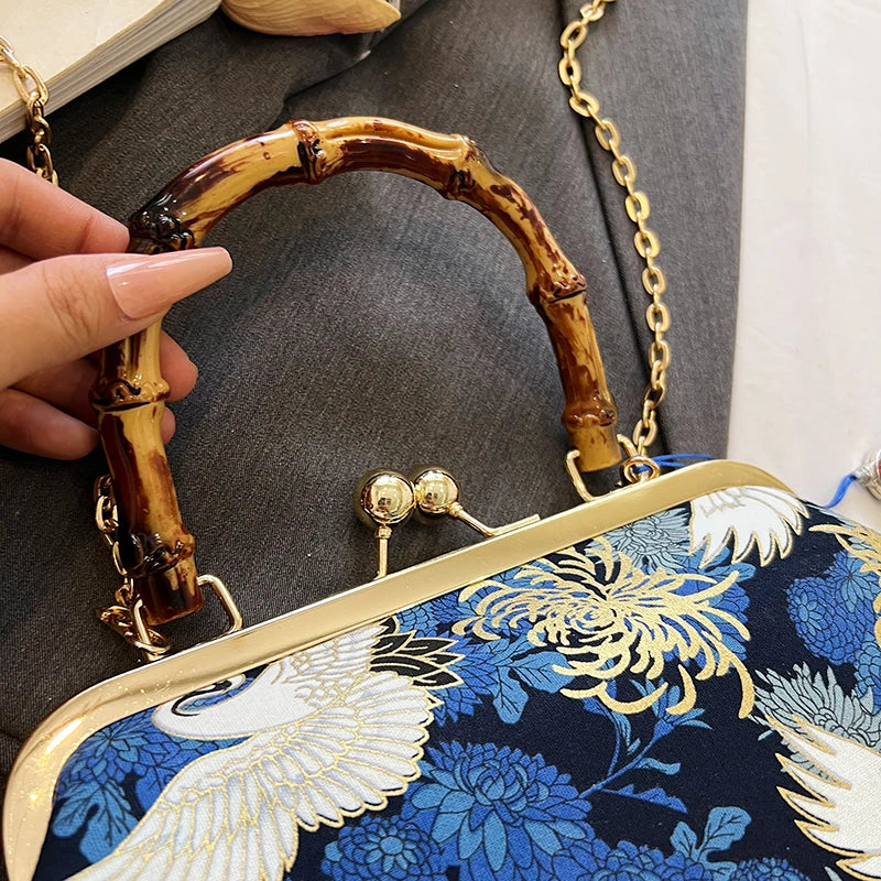 Luxury Evening Clutch Bag For Women Bride Wedding Clutch Purse Chain Shoulder Bags Small Party Handbag Rattan Handle Handle Tote