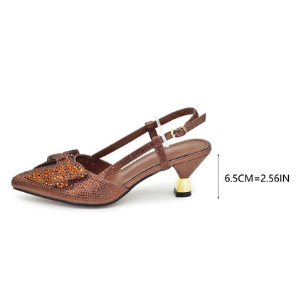 New Arrival Italian Matching Shoes and Bag Sets Decorated with Rhinestone Luxury Designer Shoes Women Shoes for Women High Heels