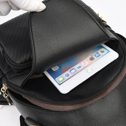 2024 New Fashionable Women's Backpack High Quality Soft Leather Women Shoulder Bag Famous Luxury Brand Female Handbag Sac A Main
