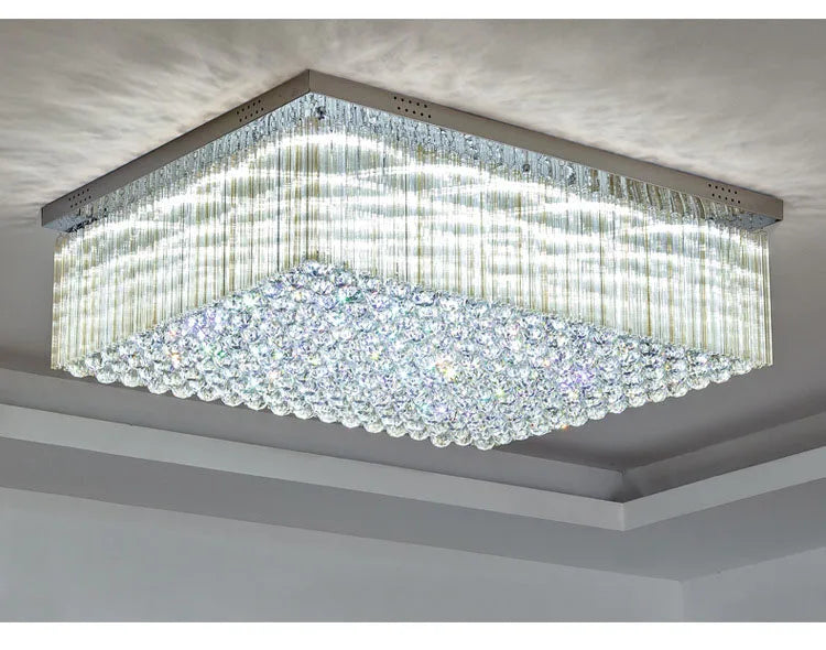K9 Crystal Ceiling Lights LED Modern Lamps Luxury Chandelier Living Room Dining Bedroom Rectangle LED Lighting Hotel Mall Shop