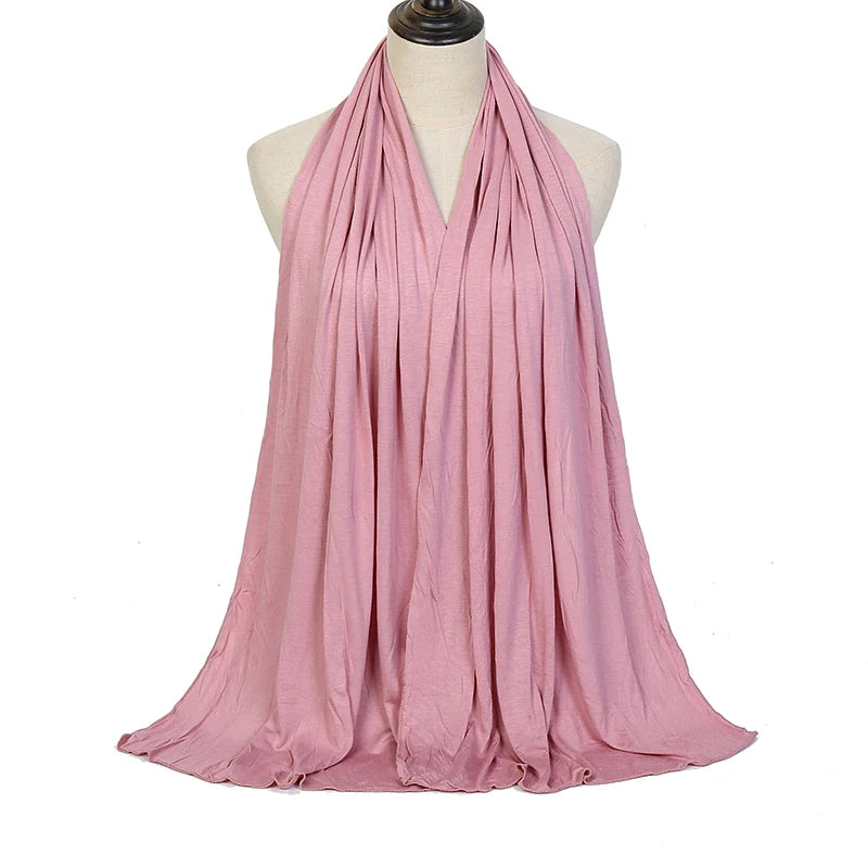 Premium Modal Cotton Jersey Hijab Scarf Long Muslim Shawl Plain Soft Turban Tie Head Wraps For Women Africa Headband 170x60cm