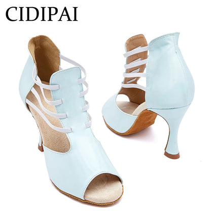 CIDIPAI Women Latin Dance Shoes Ladies Girls High Heels Tango Salsa Dance Shoes Soft Soled Indoor Party Sandals