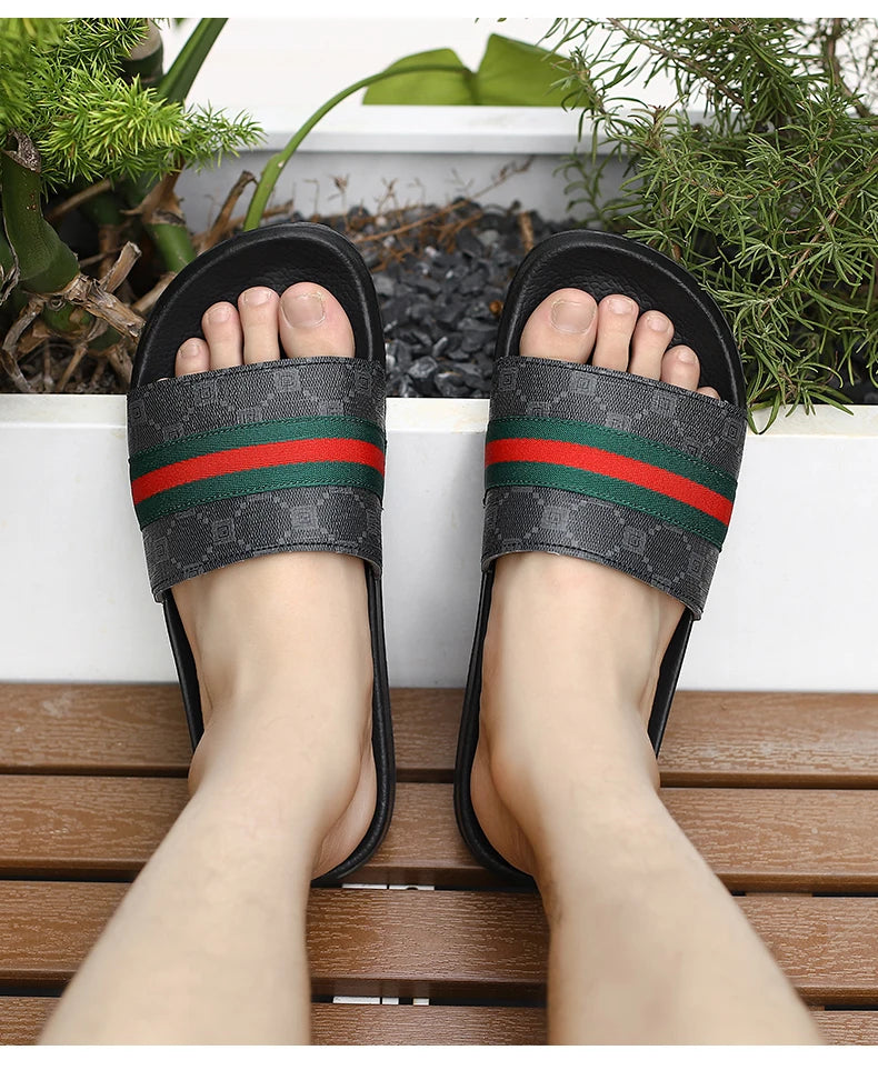 Fashion Brand Slippers for Men Ultra Soft Slides Non-slip Wear-resistant Sandals Men Casual Summer Indoor Outdoor Slippers