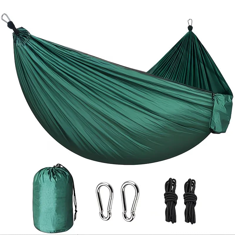 Nylon Camping Hammock Chair - Double Or Single Sizes W/Tree Straps And Attached Carry Bag - Portable for Travel/Backpacking/Beac