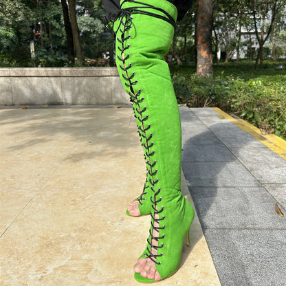 DIY Women Latin Dance Boots Long Dance Shoes Latin Salsa Dance Shoes 11cm High Club Party Ballroom Dance Shoes Booties for women