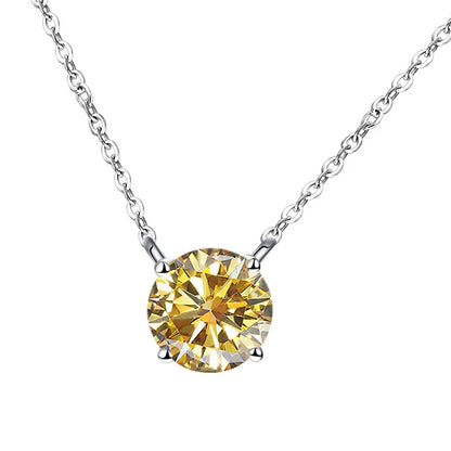 JoyceJelly 1/2/3/5 Carat Moissanite Necklace for Women 925 Sterling Silver Wedding Bridal Fine Jewelry for Women