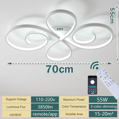 LED Ceiling Lights 110V 220V Remote Dimming  APP Modern 3 Colors Lamp  for Dining Room, Living Room Bedroom