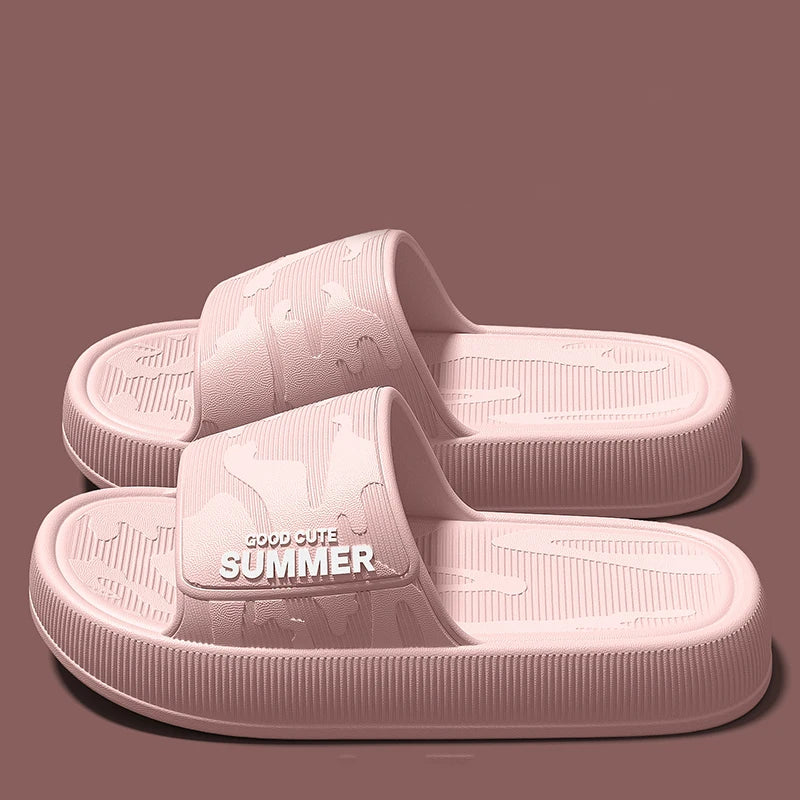 Men Summer Slippers Soft Sole EVA Sandals Non Slip Platform Soft Home Slides Outdoor Beach Shoes Unisex Bathroom Slippers
