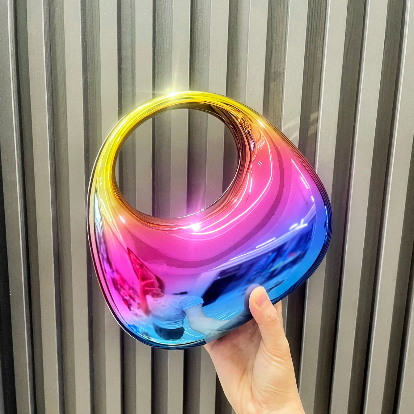 Golden Evening bag Purses and handbag luxury Designer shoulder bags moon bag Party Wedding Round Acrylic Shiny  Clutch purse