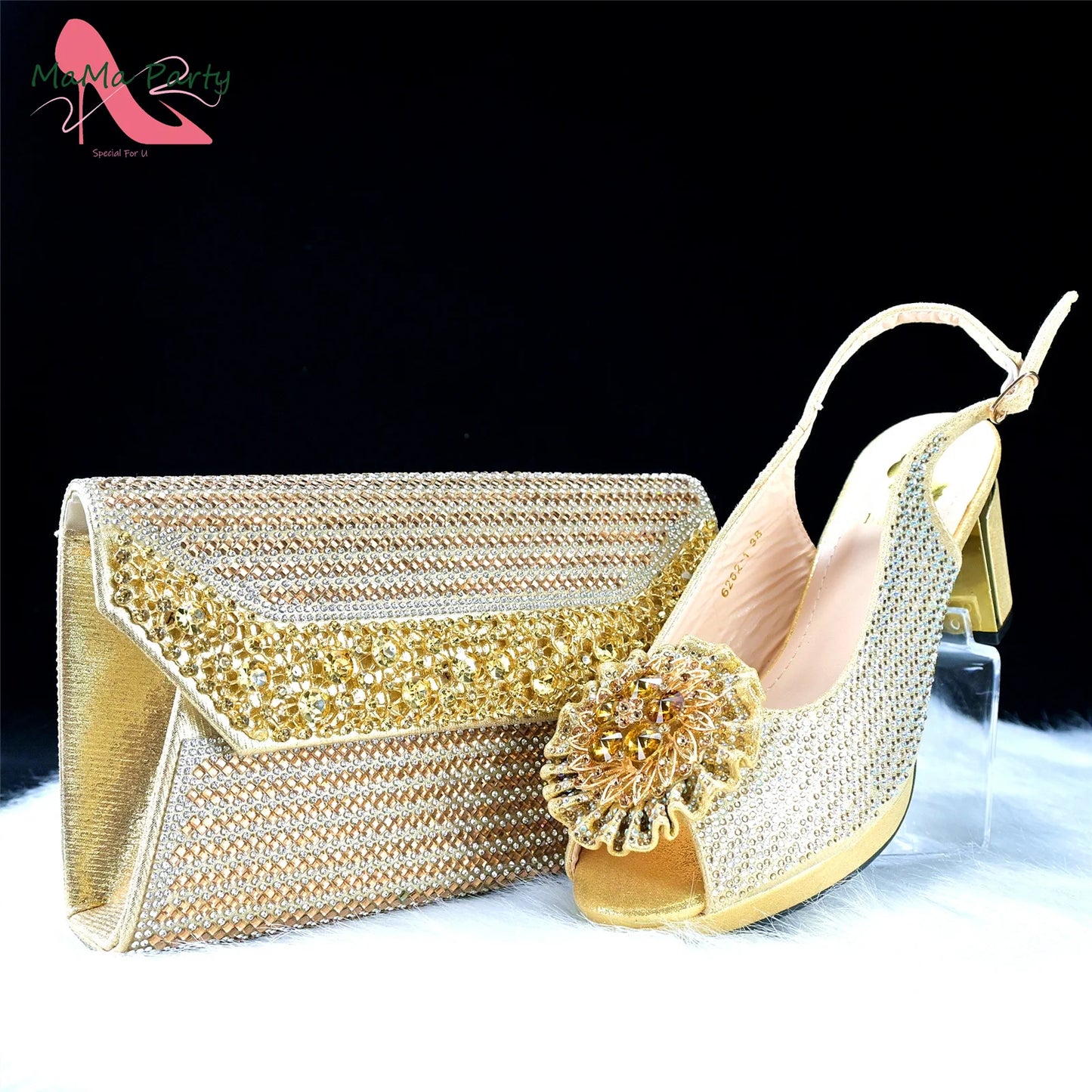 Mature Italian Women Shoes Matching Bag Set in Green Color 7 CM Comfortable Heels with Plaform Elegant Peep Toe Sandals