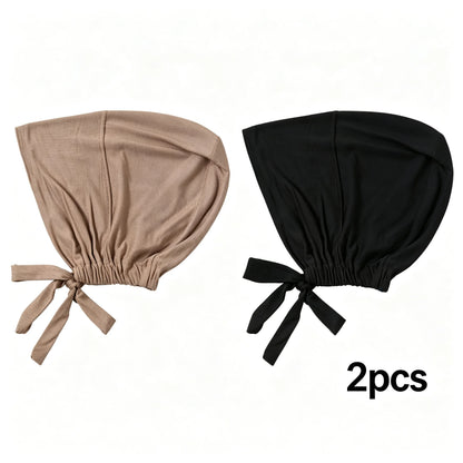1PC Adjustable Inner Caps New Soft Solid Color Elastic Cap Modal Hijab Muslim Bonnet Underscarf Women Fashion Accessories