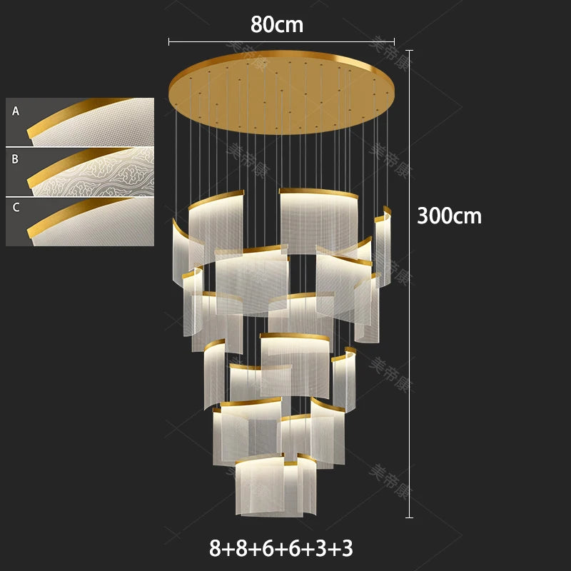 Modern home decor led lights pendant light lamps forstaircase Chandeliers for living room hanging light indoor lighting
