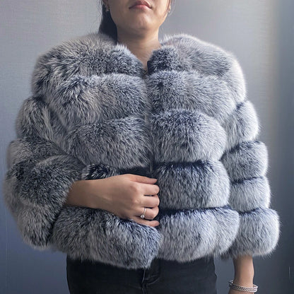 Women's Fur Coat Fox Fur Jackets for Women Clothing Natural Real Fox Fur Jacket Coats for Women Fur Jacket in Promotion