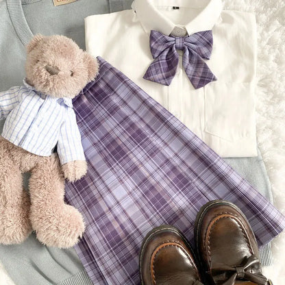 Japanese Bow Tie Skirt Set Student Pleated Skirt Jk Uniform Korean School Sexy Girl Preppy Style Seifuku Japanese School Uniform