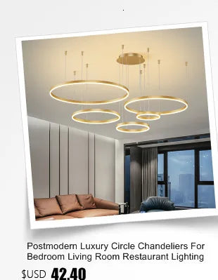 Living Room Ring Pendant Lights Acrylic Led Restaurant Chandelier Modern Minimalist Art Creative Personality Net Red Custom Lamp