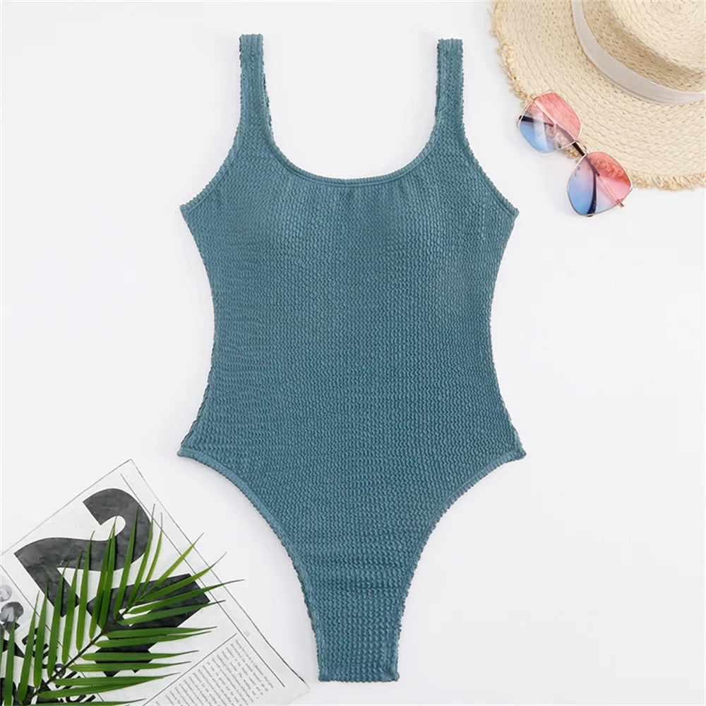 2026 Sexy Women One Piece Swimsuit Swimwear Female Solid Push Up Thong Bather Bathing Suit Monokini Brazilian Swimming Suits