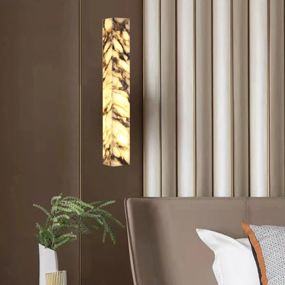 Cuboid Natural Marble Wall Lamp Art Design Dimmable Indoor Parlor Bedroom Stairs Bathroom Lighting