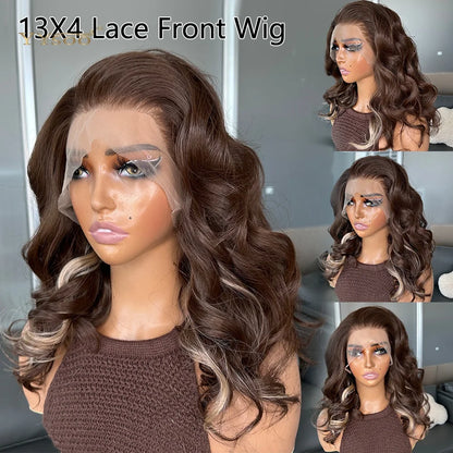 Pre PlucPre Plucked Hairline Glueless Heat Resistant Natural Wavy Future Fiber Synthetic Lacefront Wigs for Blakc Womens Daily