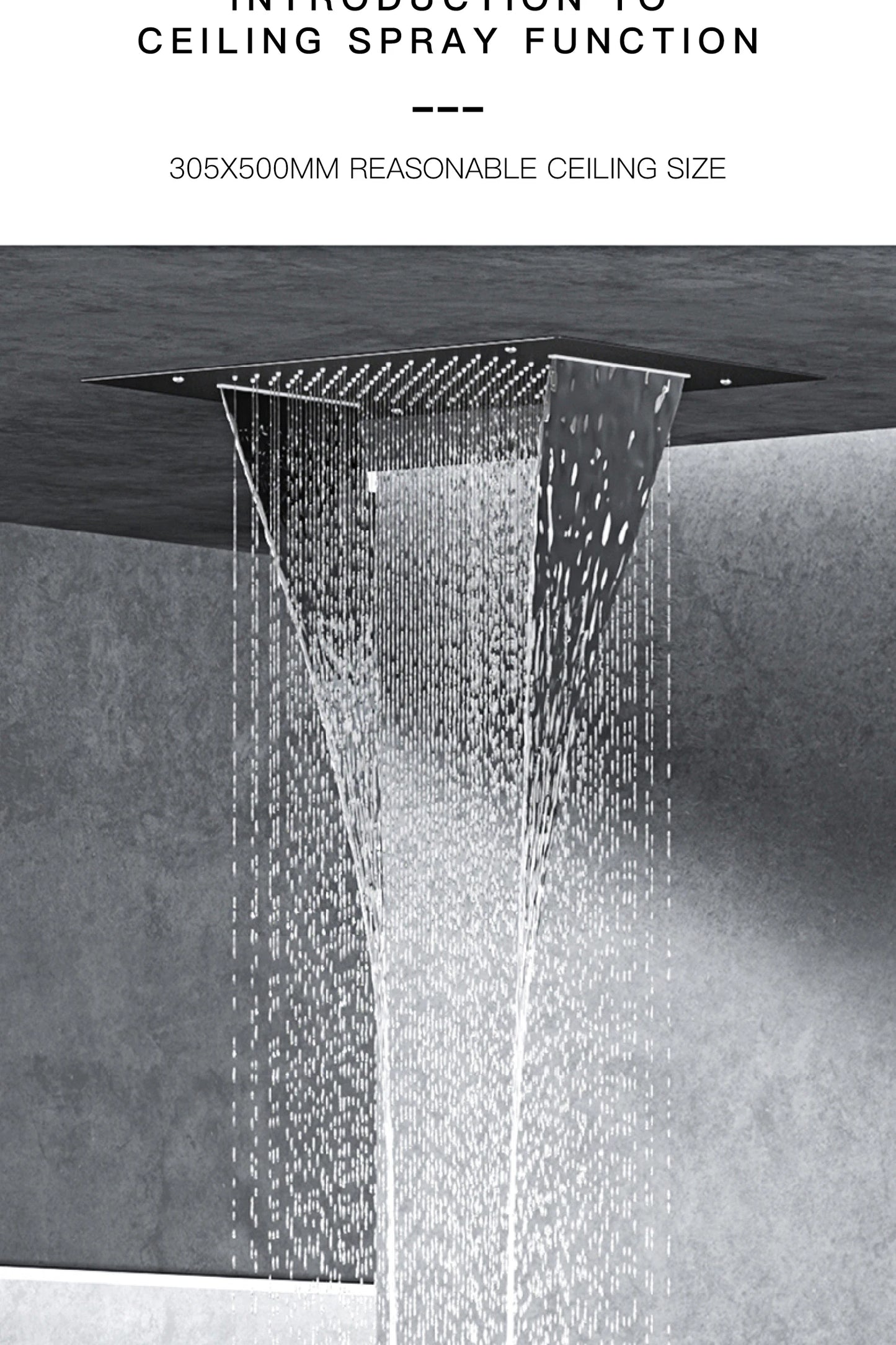 Luxury Black Brass Shower System Wall-Mounted LED Digital Display Design Cold & Hot Dual-Control 4-Function Ceiling Shower Tap