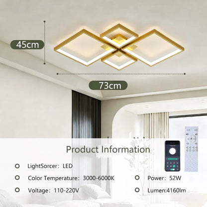 LED Ceiling Lights 110V 220V Remote Dimming  APP Modern 3 Colors Lamp  for Dining Room, Living Room Bedroom