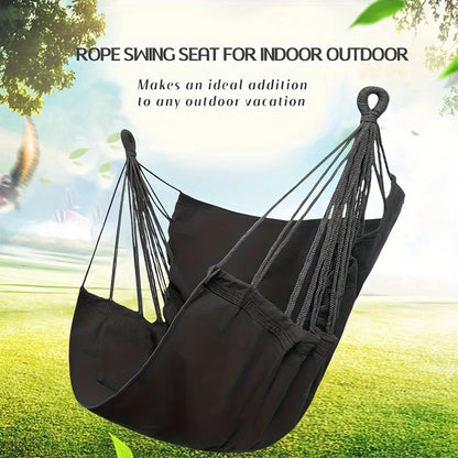 1pc Hanging Hammock Chair with Storage Bag for Outdoor Patio, Balcony, Porch, Indoor Bedroom, Comfortable Swing Seat