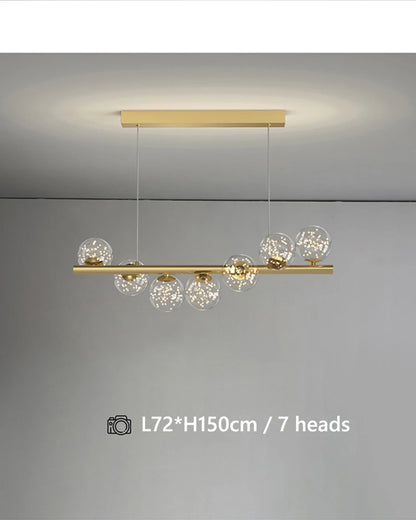 Line Glass Ball Pendant Lights Nordic LED Energy-Efficient Hanging Ceiling Lamp with Adjustable Cord for Dining Room Living Room
