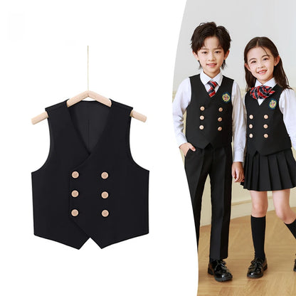 5 Pcs British Style College Kindergarten School Uniform JK Outfits Kid Shirt Pleated Skirt Suit Chorus Performance Costume Dress
