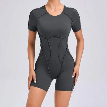 Yoga Sports Fitness Jumpsuits Sets Pants Women's Hip-lifting One-piece Open Back Long-sleeved Outdoors Workout Gym Yoga Bodysuit