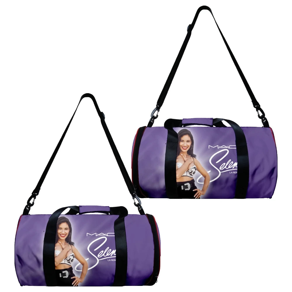 Popular Selena Quintanilla 3D Printed Large Capacity Travel Bags Barrel Shape Crossbody Bag Outdoor Sports Bags Gym Yoga Bag