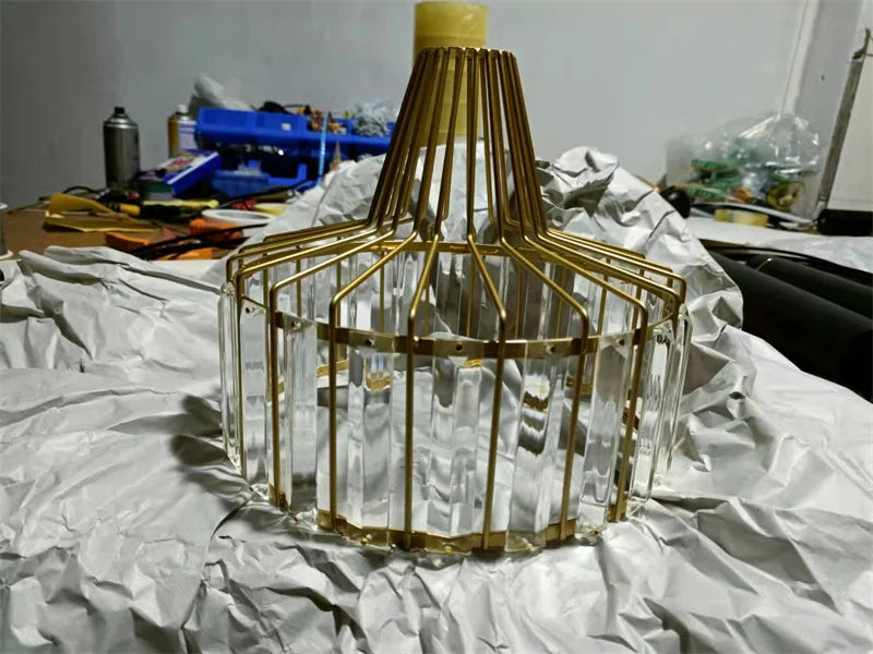 Crystal Pendant Lights Indoor Bedroom Ceiling Chandeliers Lamps Nordic Loft Loby Hanging Light Fixture Hotel Hall Decor Led Lamp