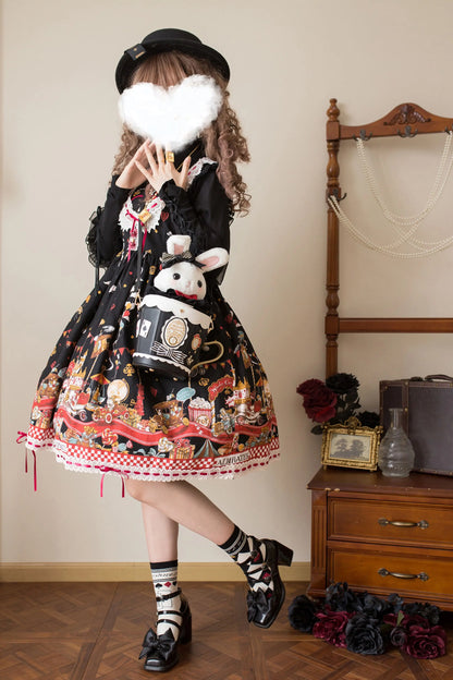 Japanese Original Lolita Cartoon Cute Rabbit Plush Shoulder Bag Sweet Kawaii Jk Uniform Oblique Span Bag