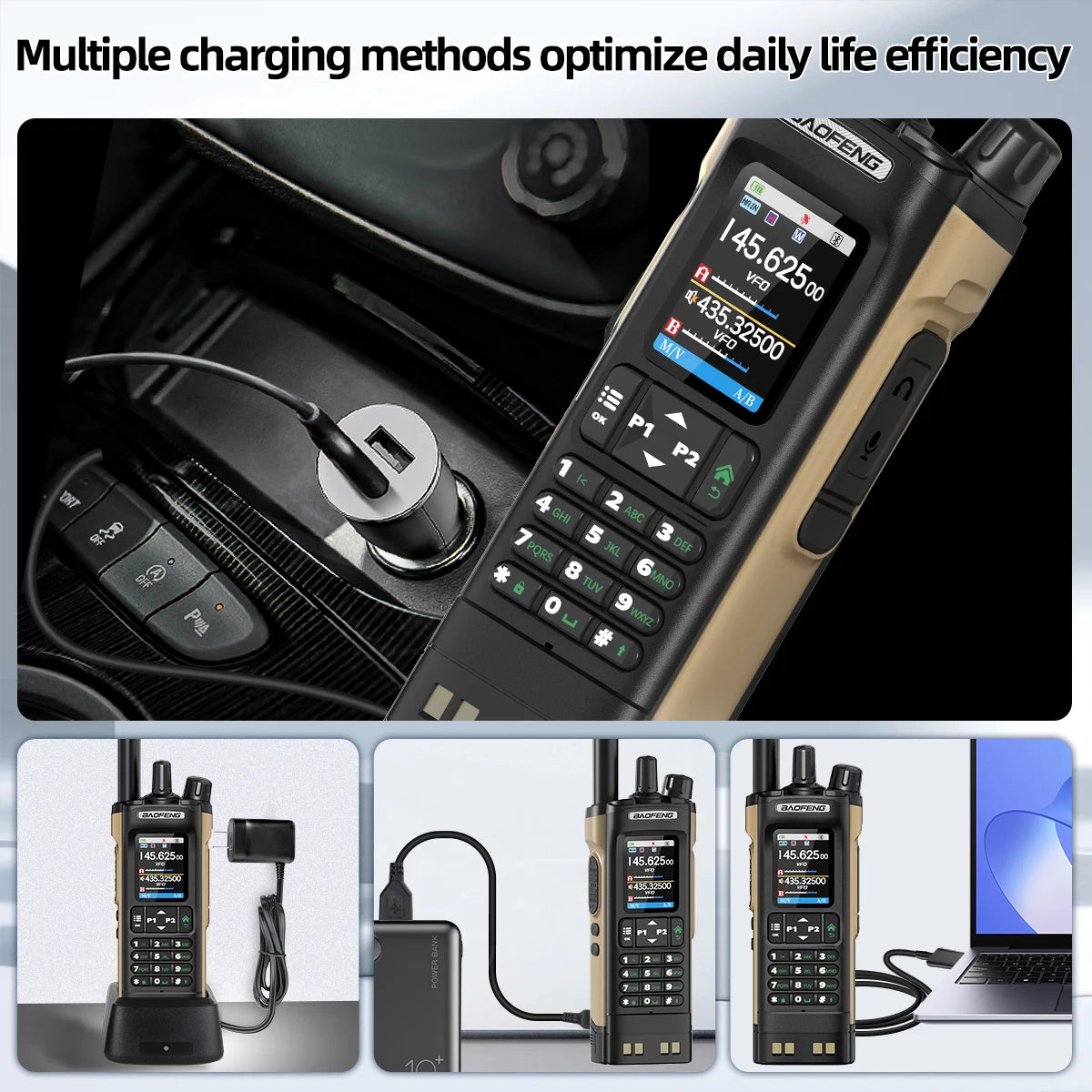 BAOFENG UV-32 Walkie Talkie GPS Multi Band 10W Bluetooth Wireless Programming Copy Frequency 1000CH Long Range Ham Two Way Radio
