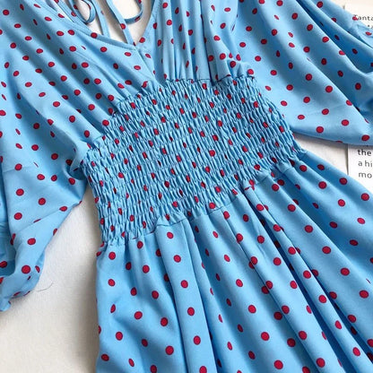Jumpsuit Women Summer New Temperament Polka Dot V-neck High Waist Casual Wide Leg Jumpsuit Elegant Party One Piece Jumpsuits